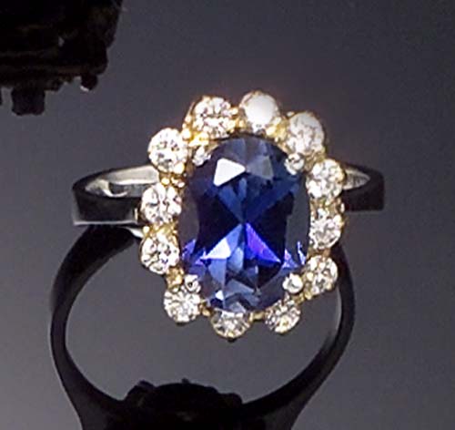 A sapphire and diamond cluster ring,