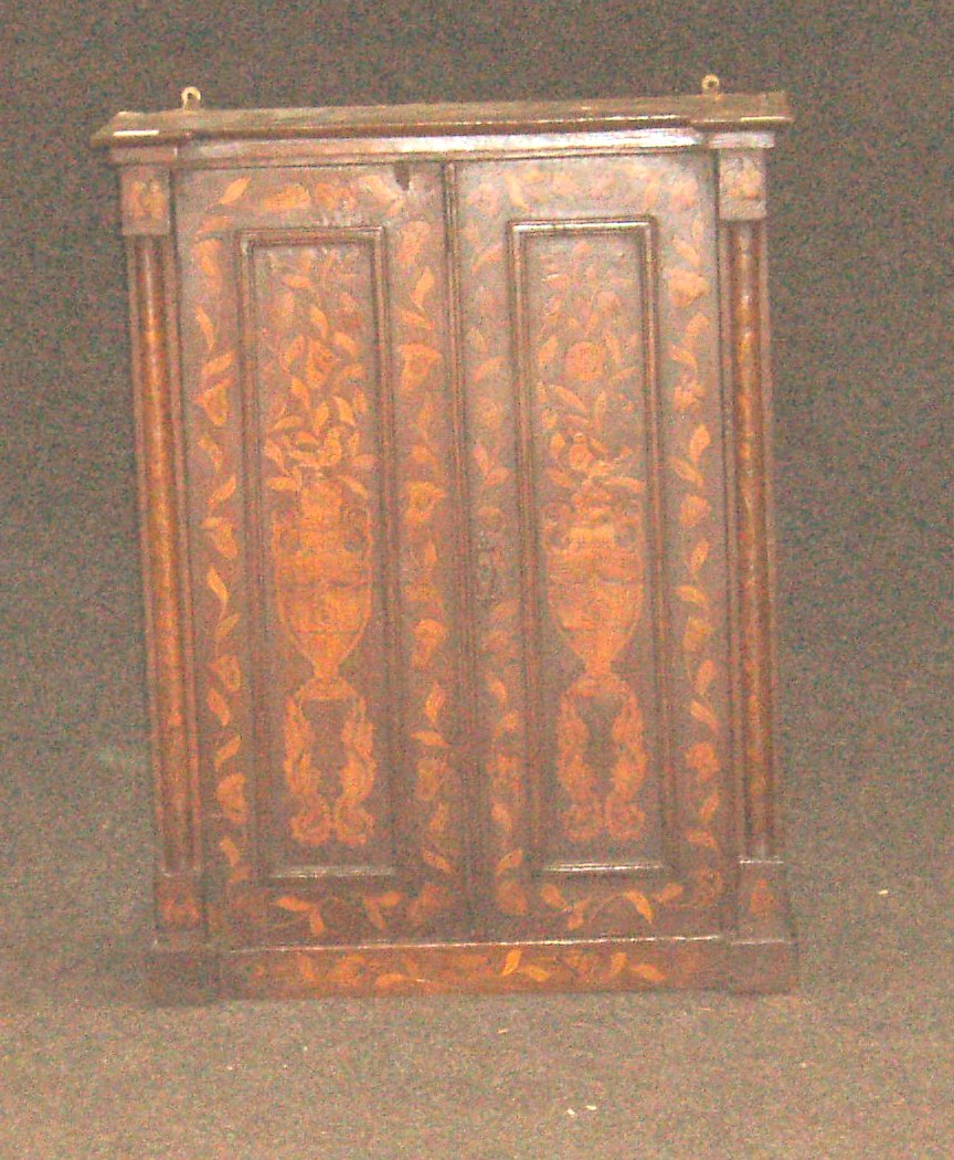 A Dutch marquetry wall cabinet,