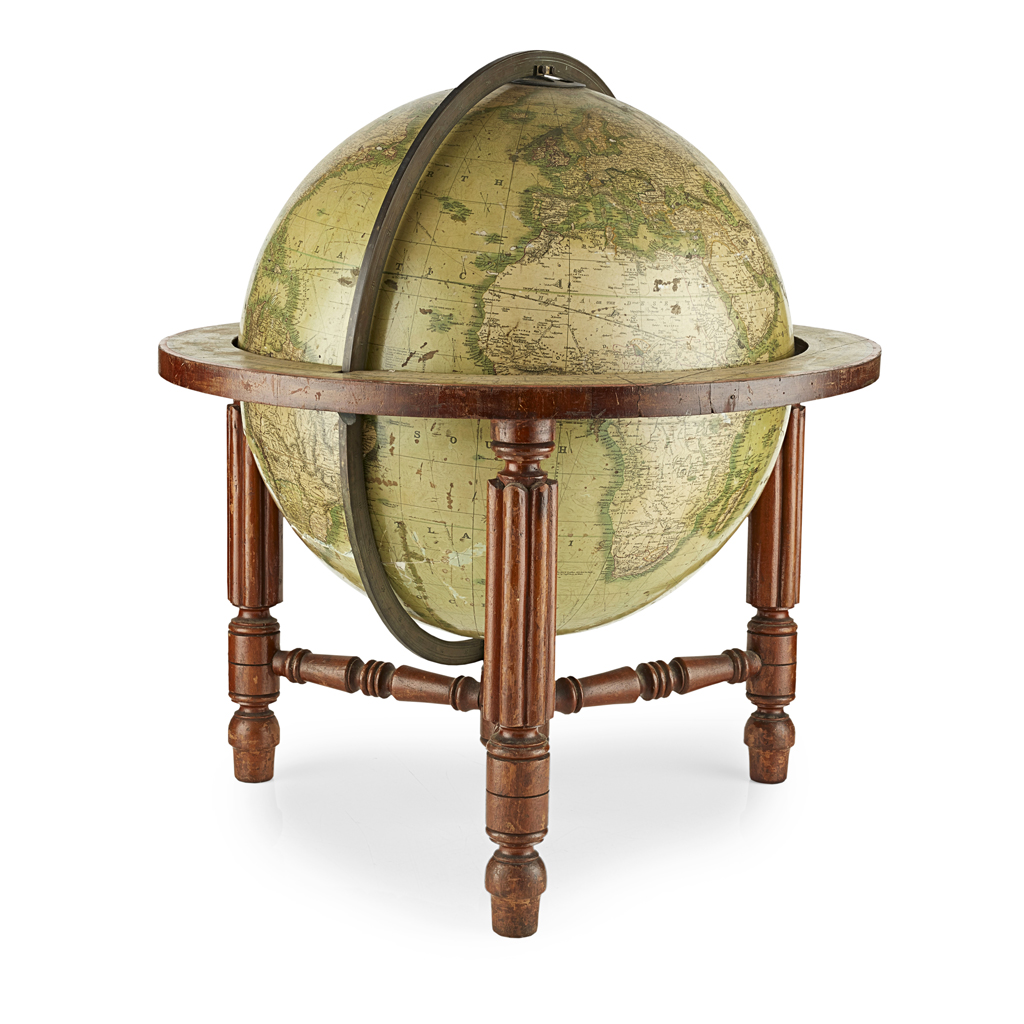 LARGE VICTORIAN 17IN. TERRESTRIAL GLOBE, JAMES WYLD, LONDON