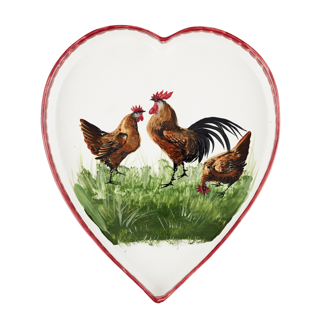 A WEMYSS WARE HEART-SHAPED TRAY