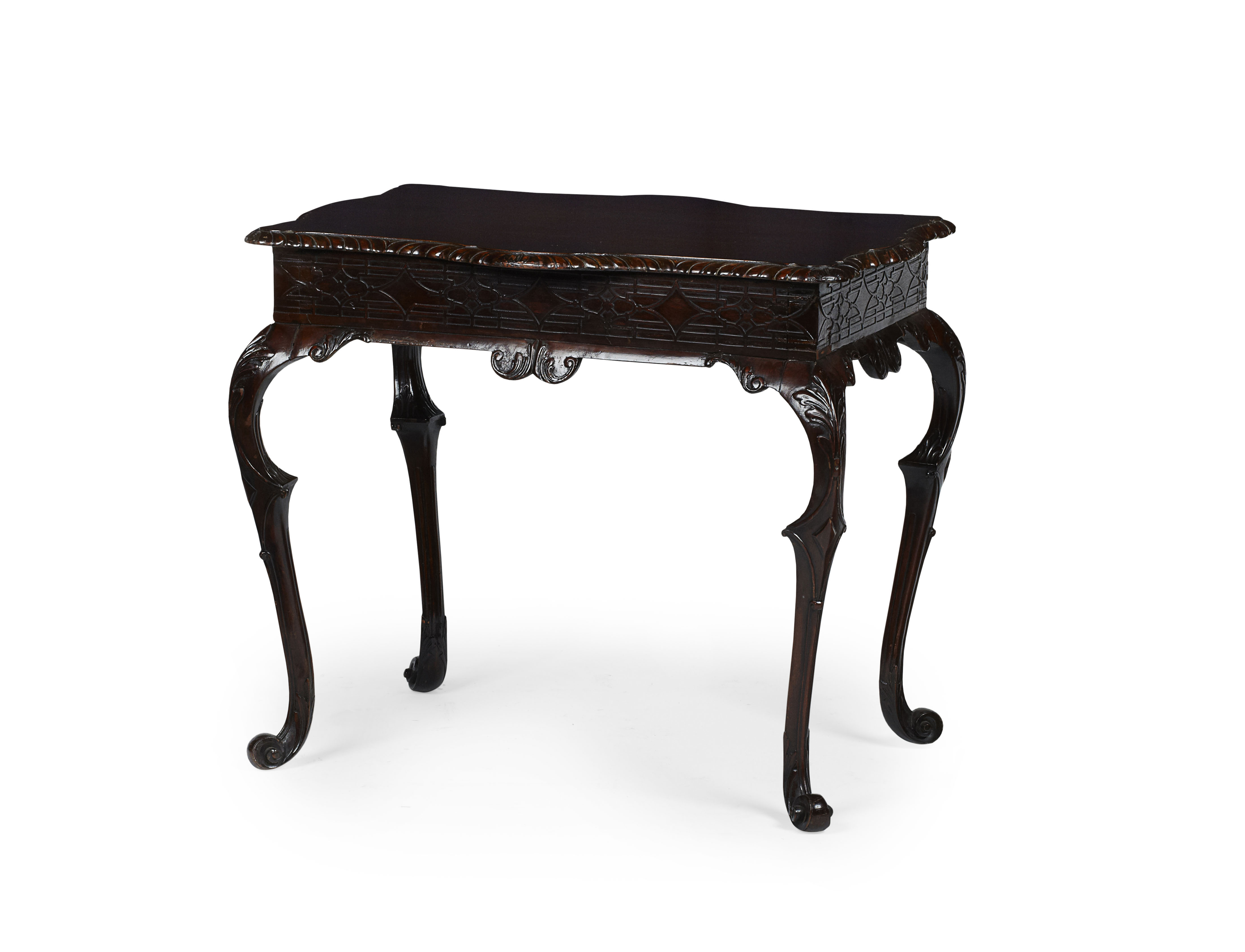 IRISH GEORGE III STYLE MAHOGANY SILVER TABLE