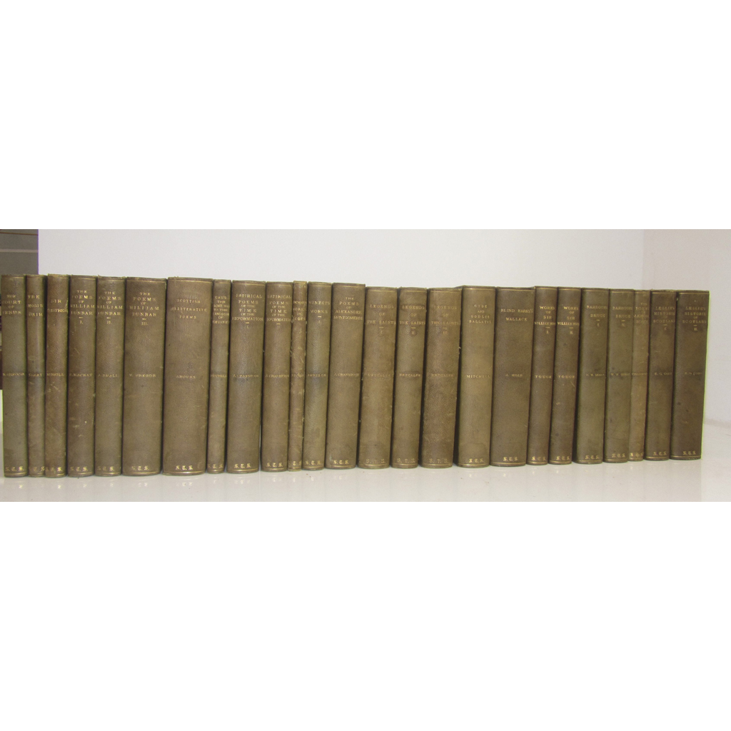 Scottish Text Society, 25 volumes, bound in green half morocco, including Armours, F.J.