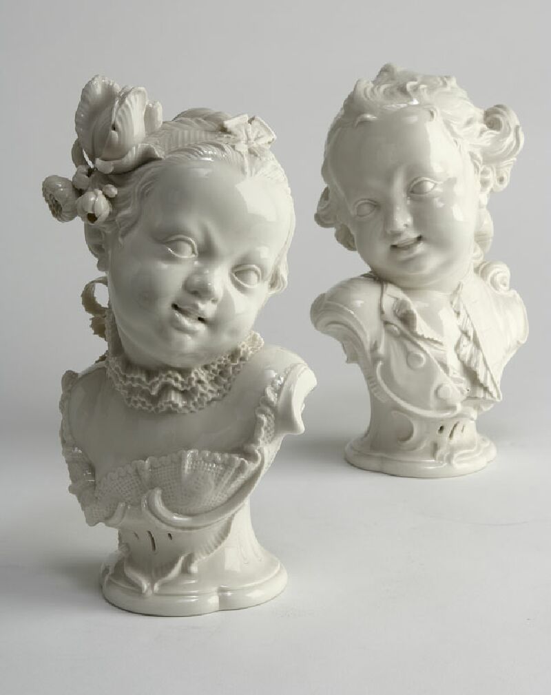 A pair of Nymphenburg blanc de chine porcelain busts REVISED ESTIMATE £400-600