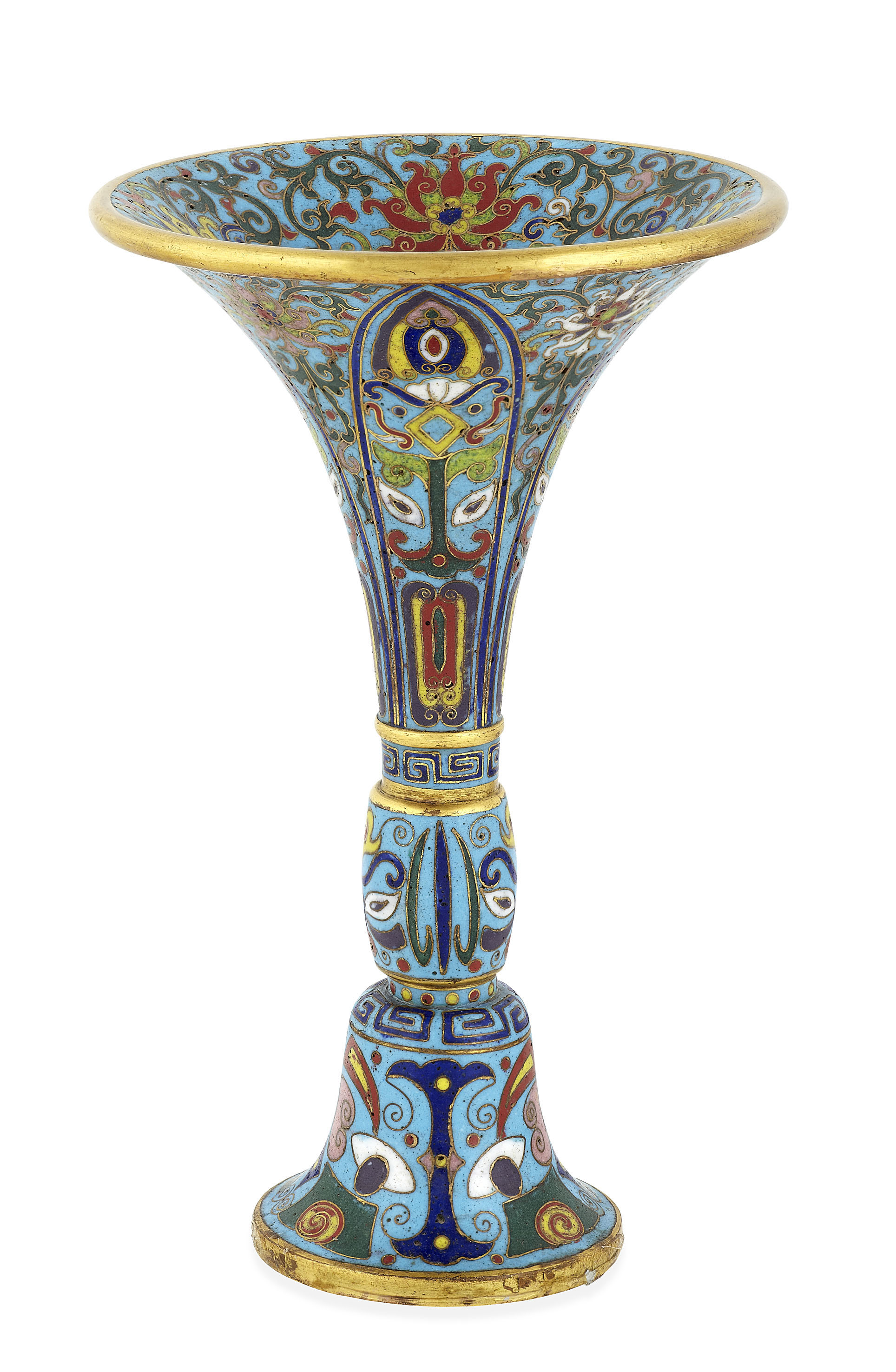 CHINESE CLOISONNE GU FORM VASE