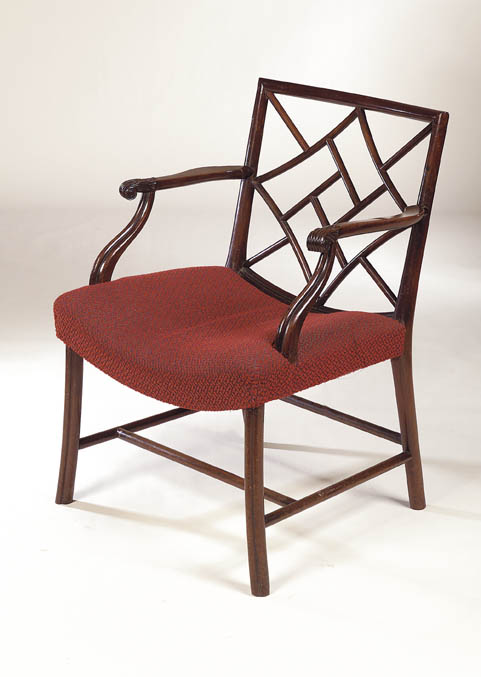 A mahogany cockpen armchair,