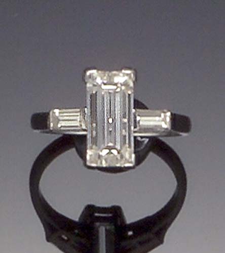 A platinum mounted diamond ring,