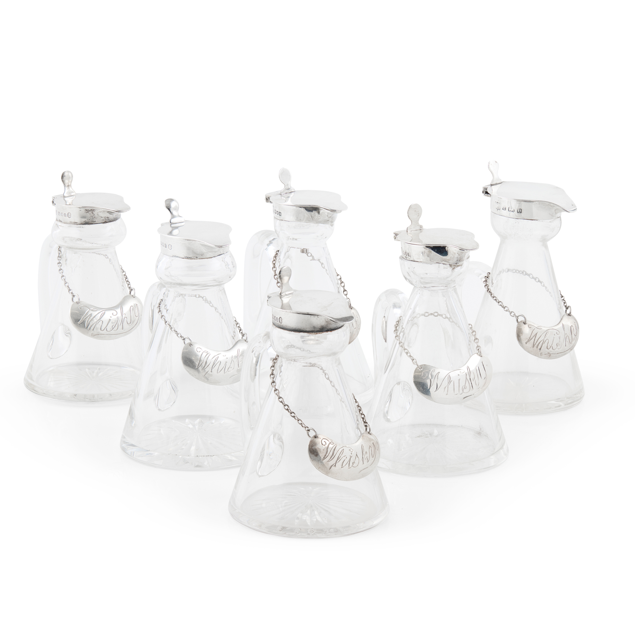 A WELL-MATCHED SET OF SIX WHISKY NOGGINS