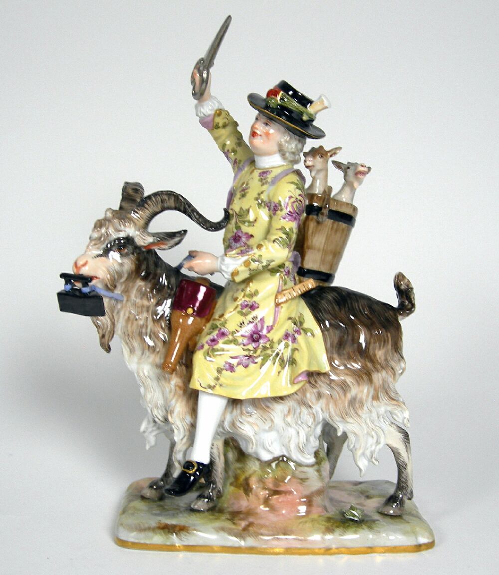 MEISSEN FIGURE GROUP OF THE WELSH TAILOR