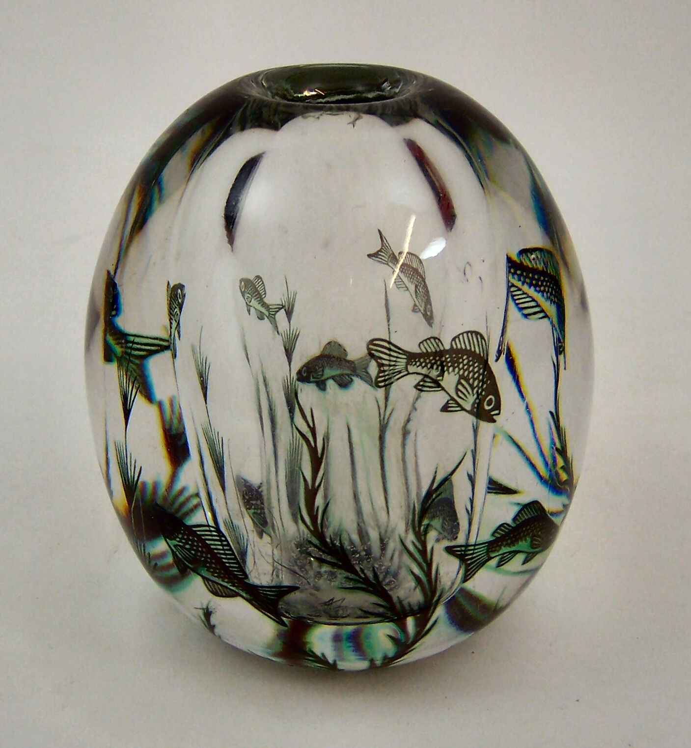 An Orrefors Graal glass vase,
