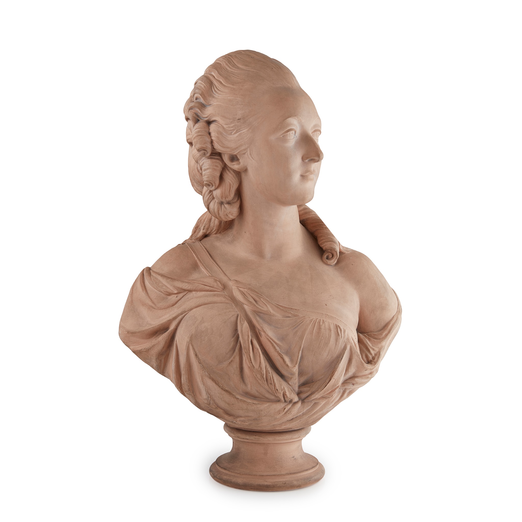 FRENCH TERRACOTTA BUST OF A MADAME DU BARRY