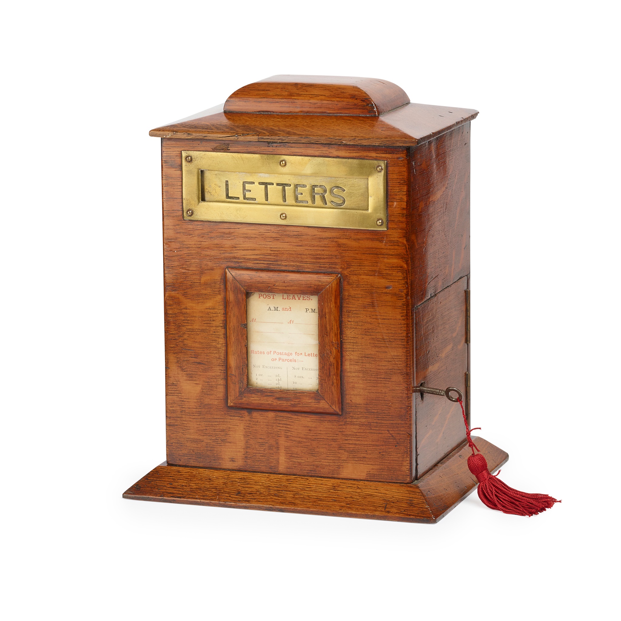 EDWARDIAN OAK LETTER BOX