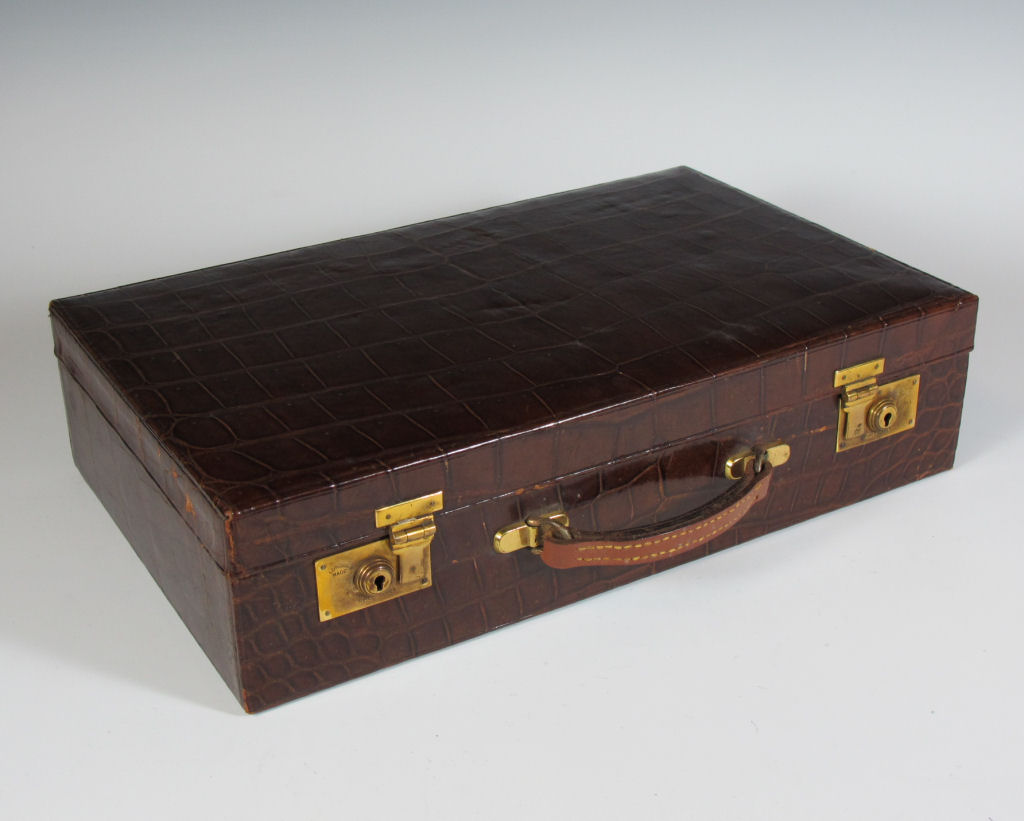 A crocodile skin briefcase