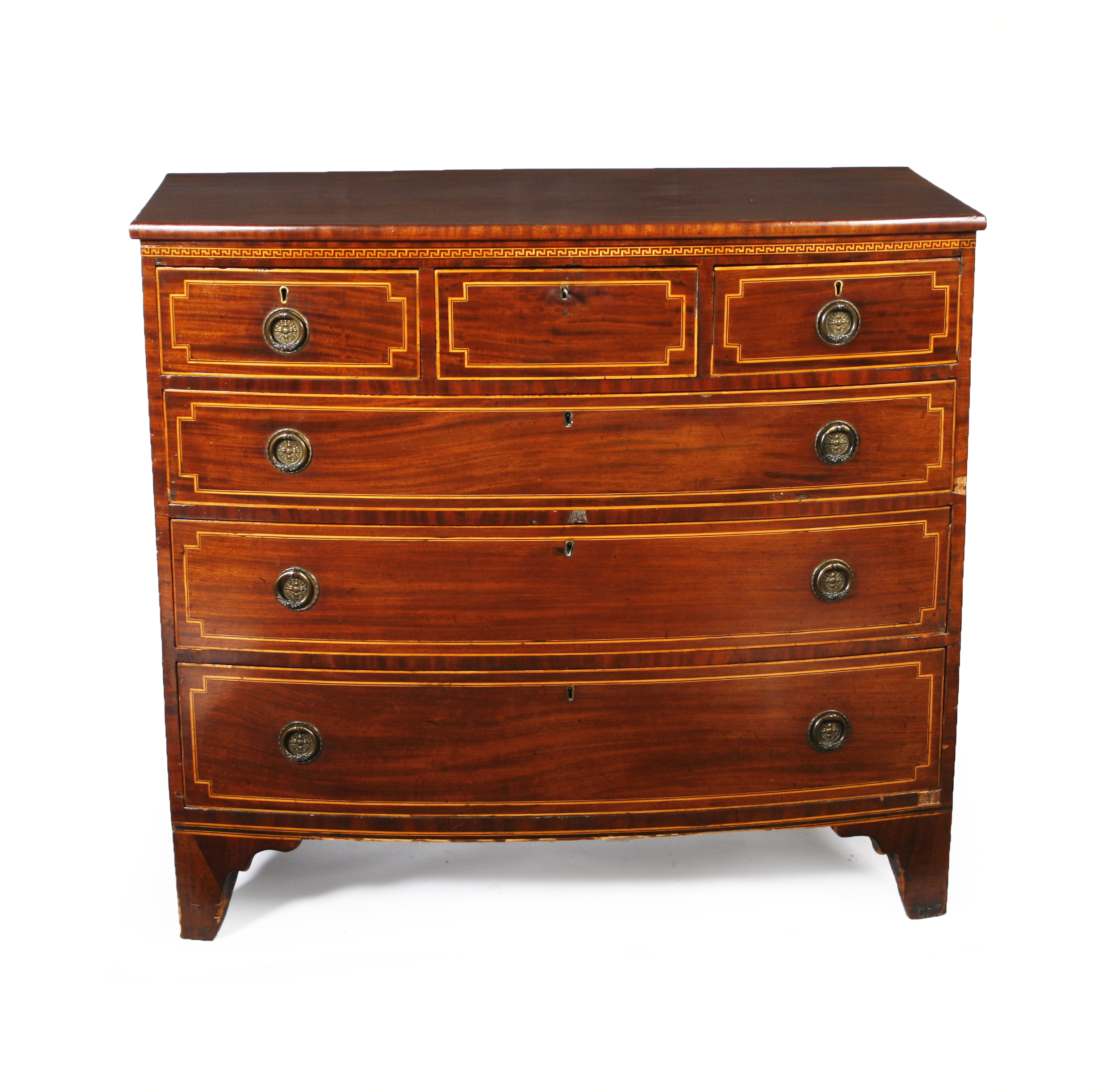 GEORGIAN MAHOGANY AND BOXWOOD STRUNG CHEST