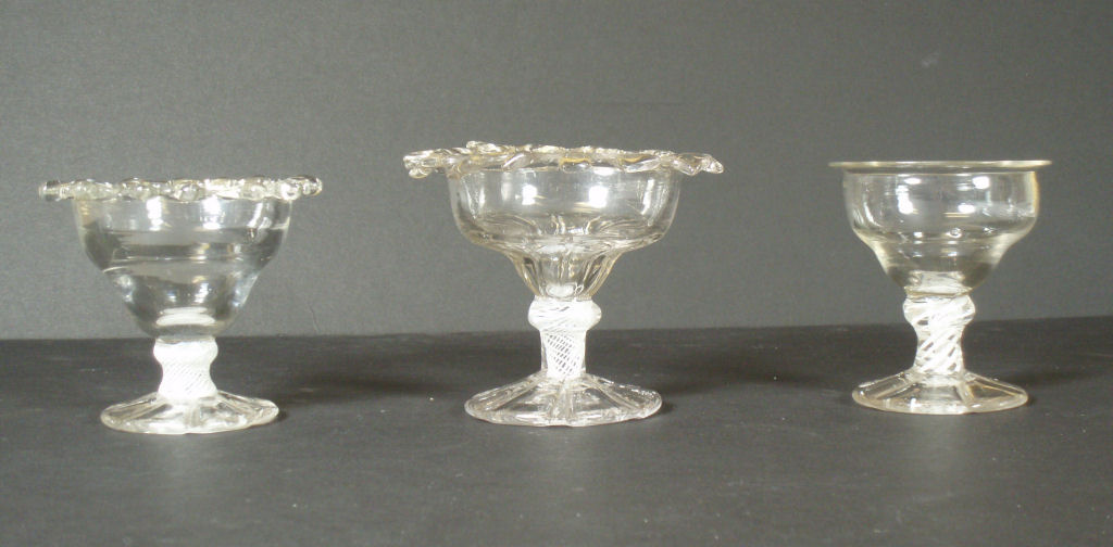 Three 18th century sweetmeat glasses