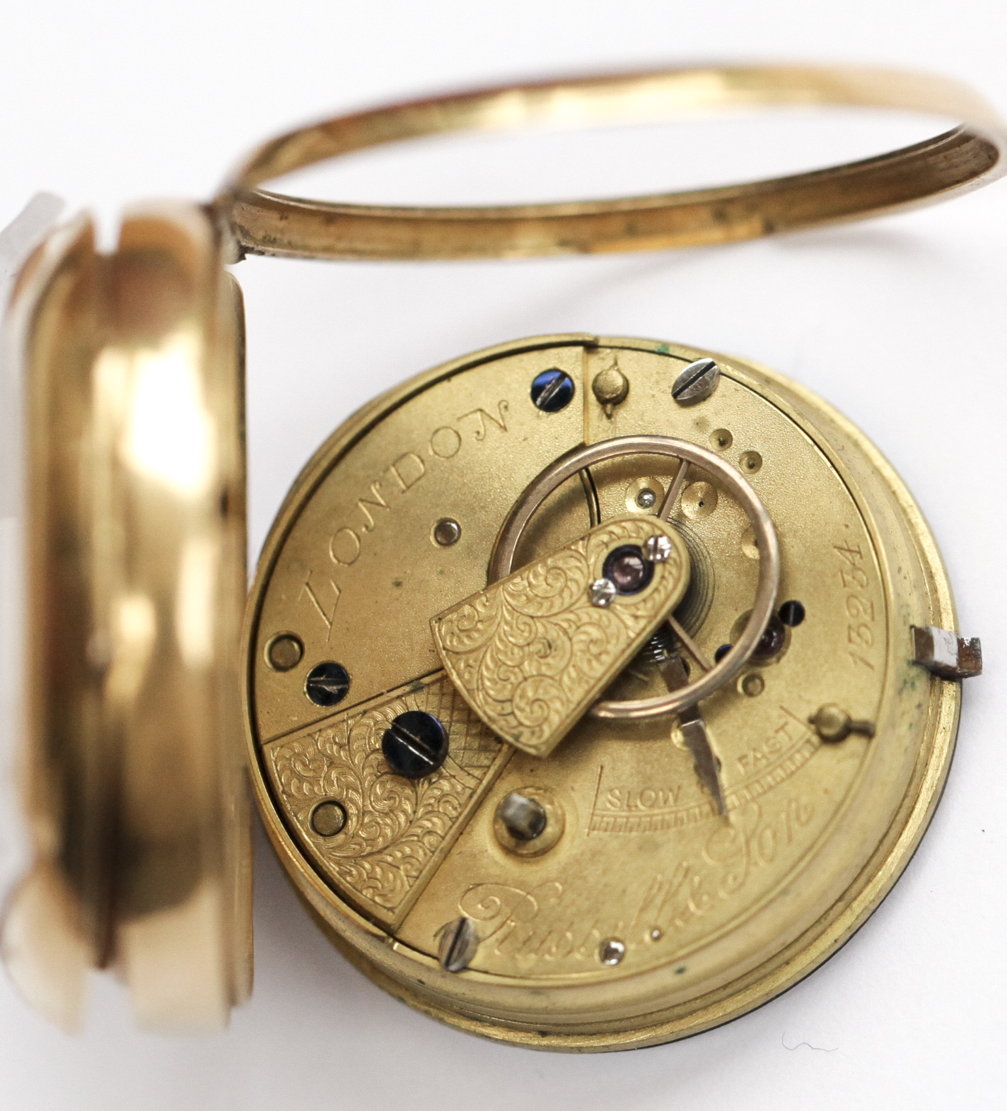 A 18ct gold cased open faced pocket watch