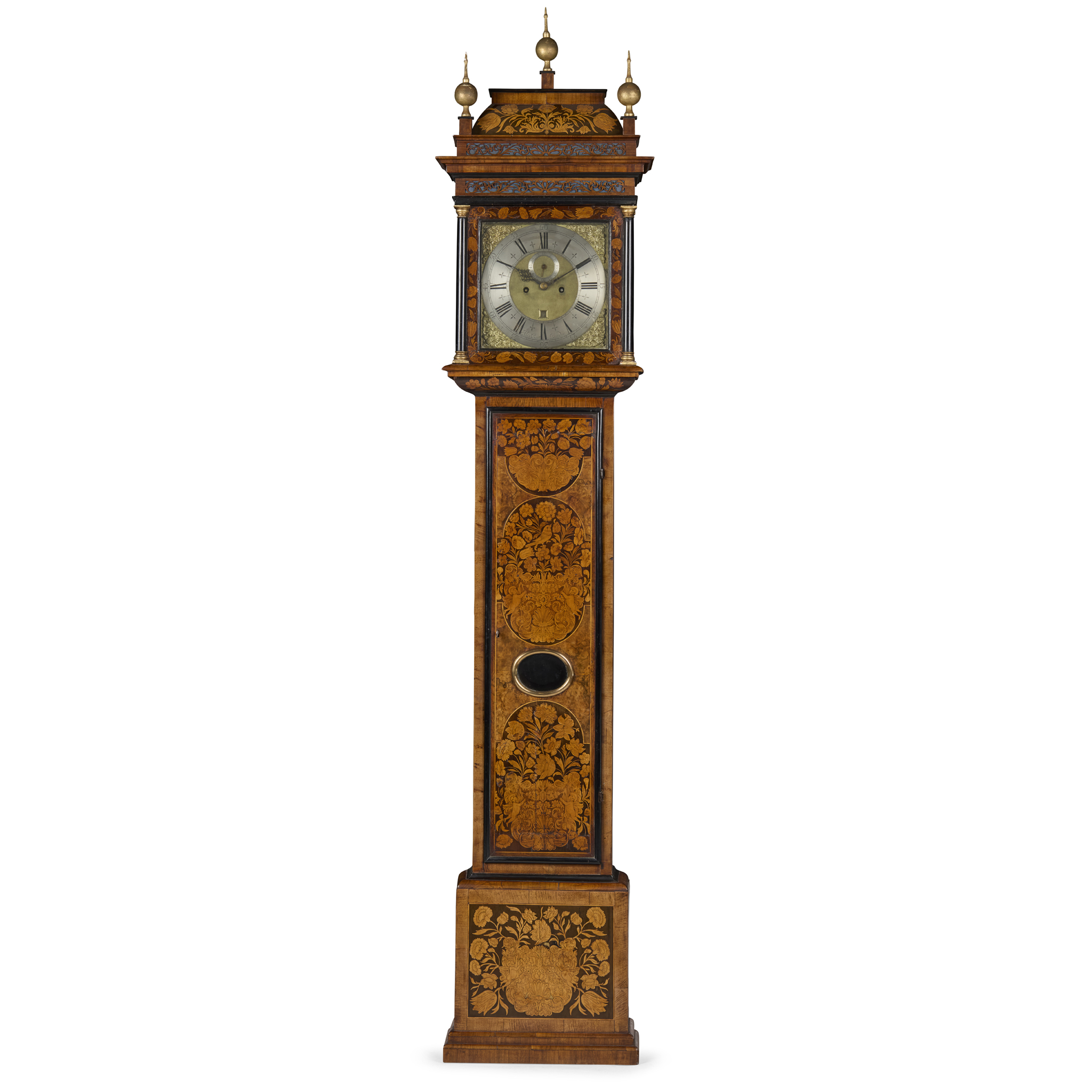FINE WILLIAM AND MARY FLORAL MARQUETRY LONGCASE CLOCK, BY ALEXANDER RAITT, DUNDEE