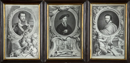 A group of eight 18th century portrait prints