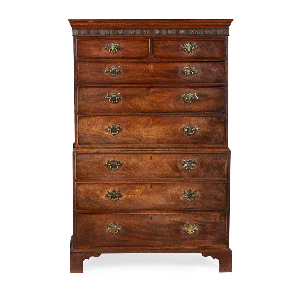 GEORGE III MAHOGANY CHEST-ON-CHEST