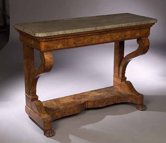 An early 19th century walnut console table