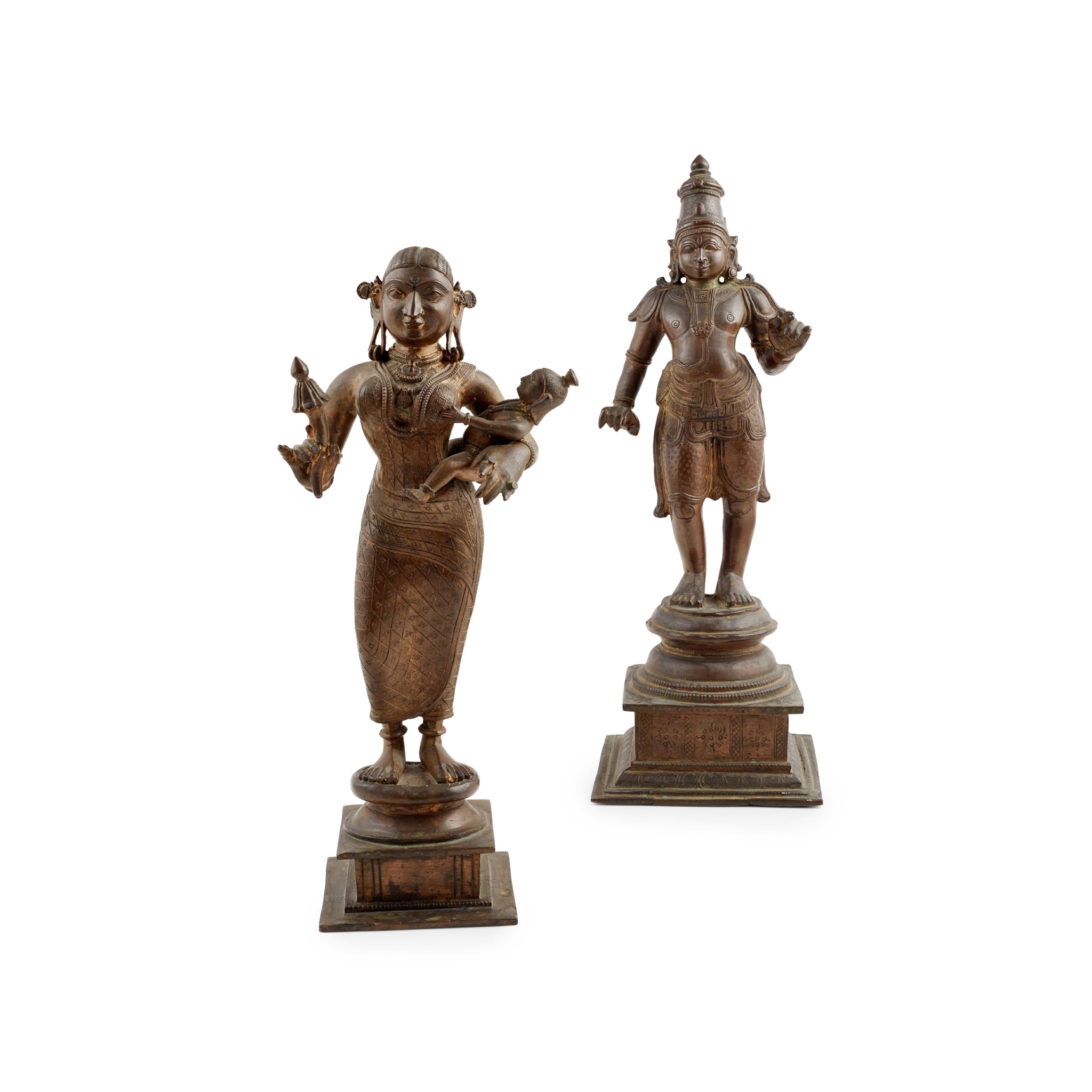 TWO INDIAN BRONZE DEITIES