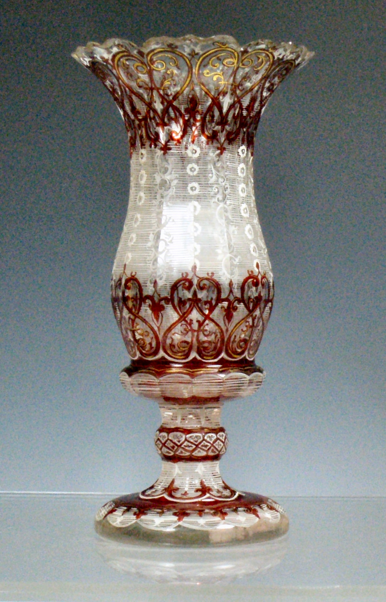 A Bohemian glass vase