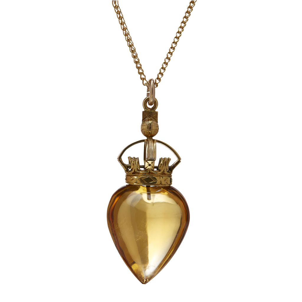 A citrine set 'Mary Queen of Scots' pendant