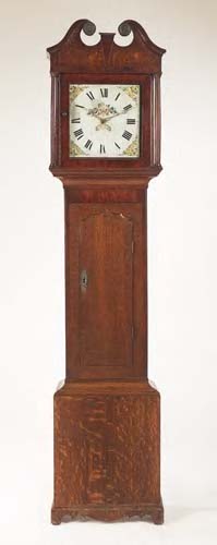 A late 18th century oak 30 hour longcase clock,