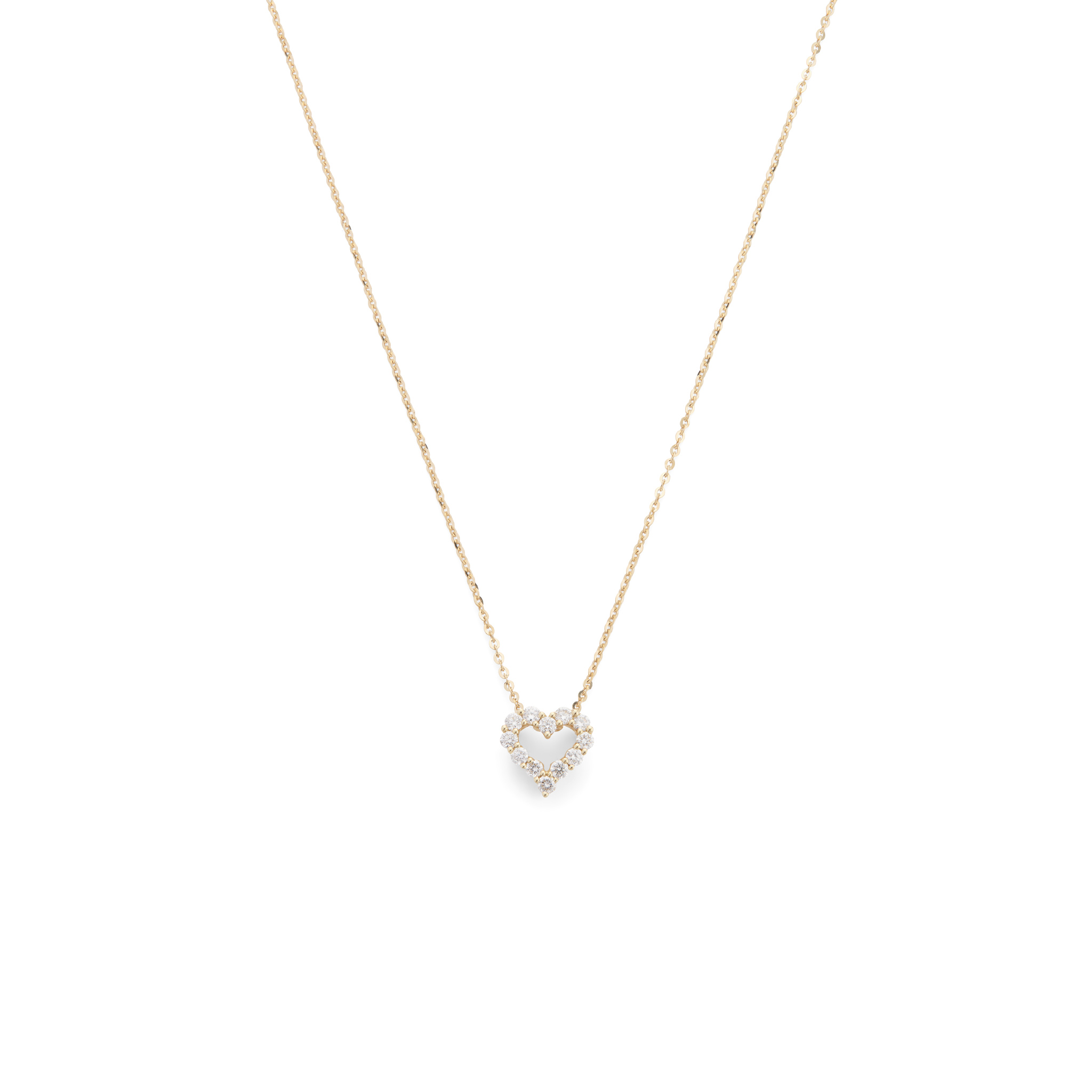 A diamond heart-shaped pendant necklace