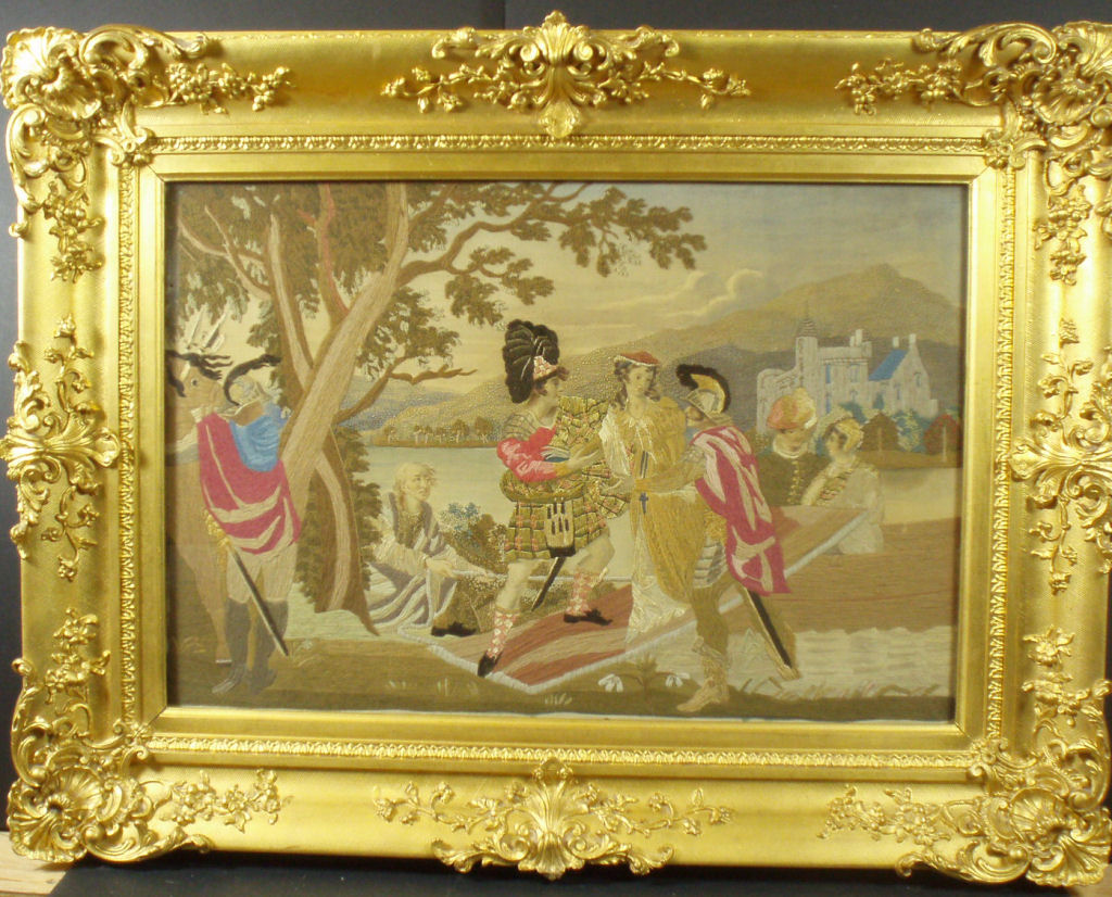 A large early 19th century Romantic School silkwork picture After William Craig Shirreff
