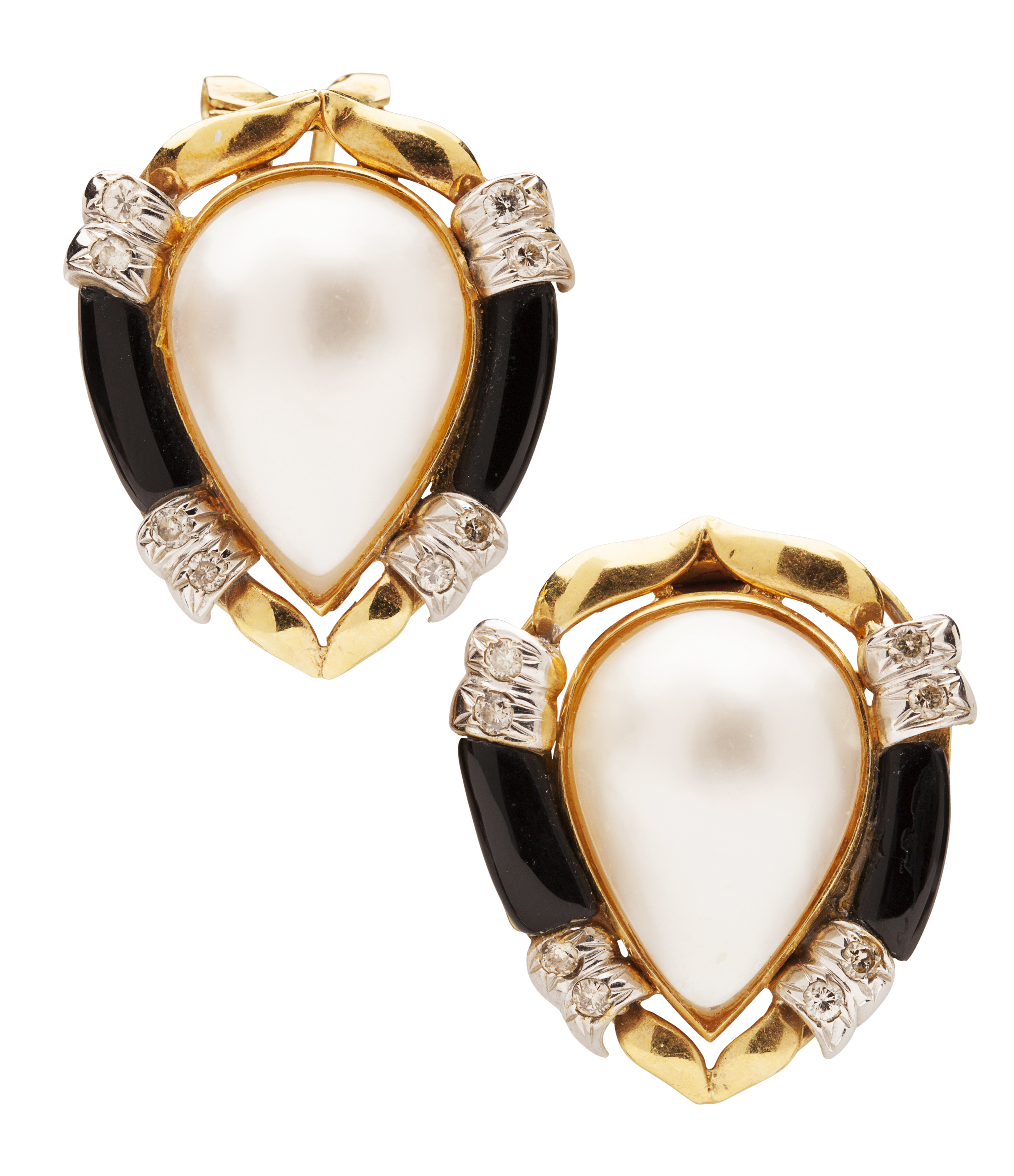 A pair of multi-gem set cluster earrings