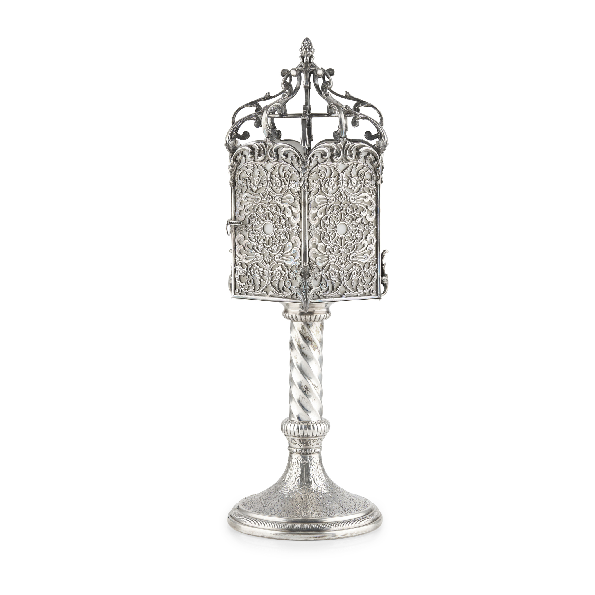 ITALIAN SILVER TABLE LAMP, DITTA MESSULAM ENRICO DI ALBERTO