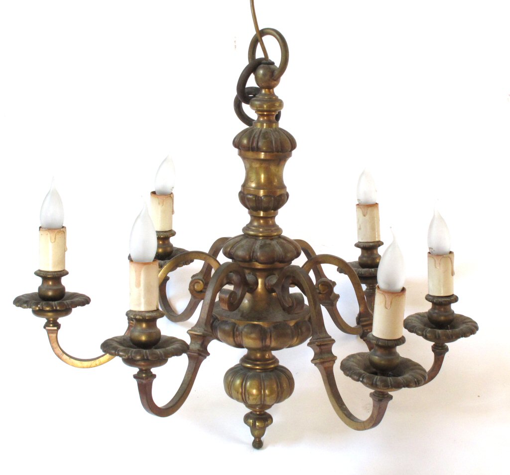A Whytock & Reid brass chandelier