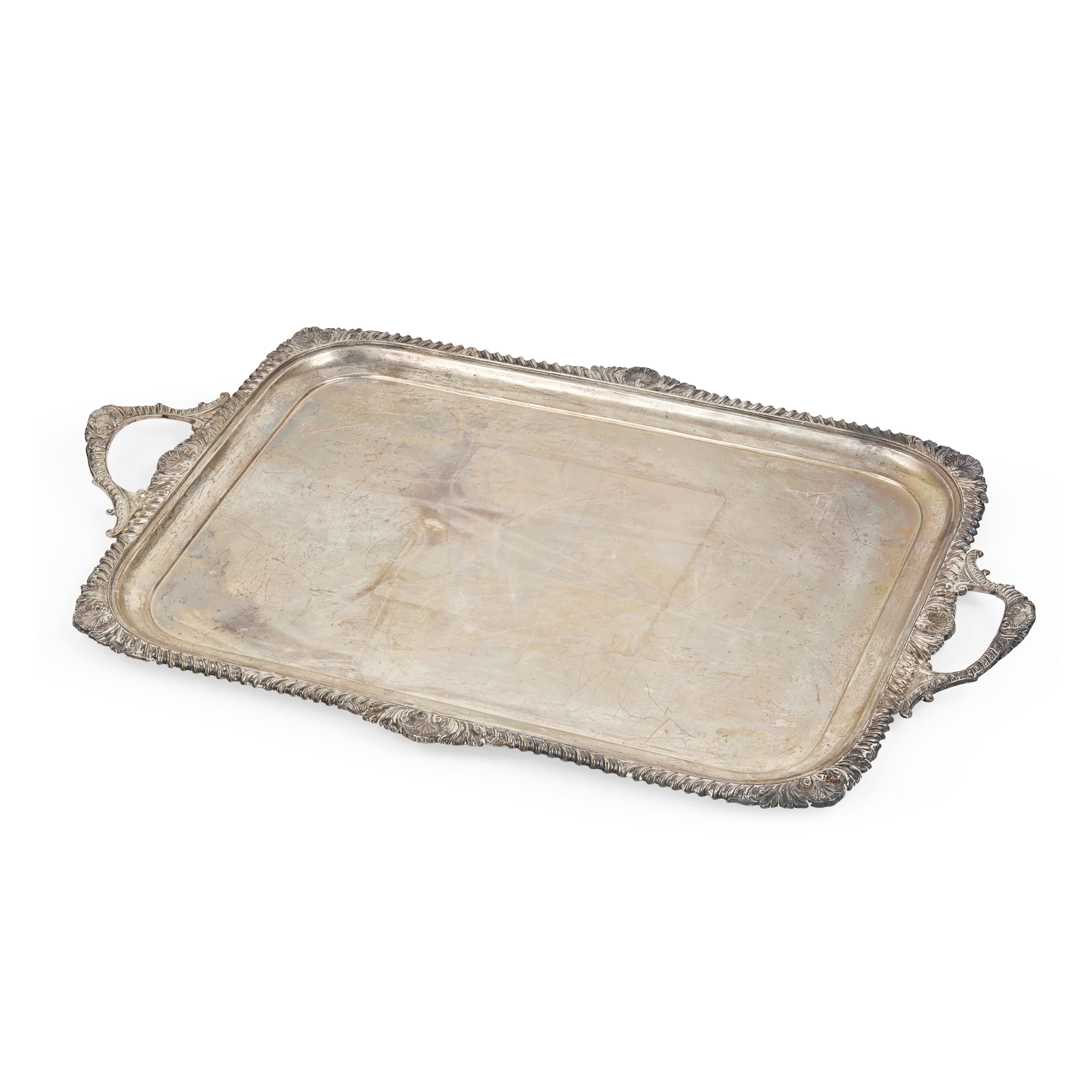 A 1920s TWIN-HANDLED TRAY