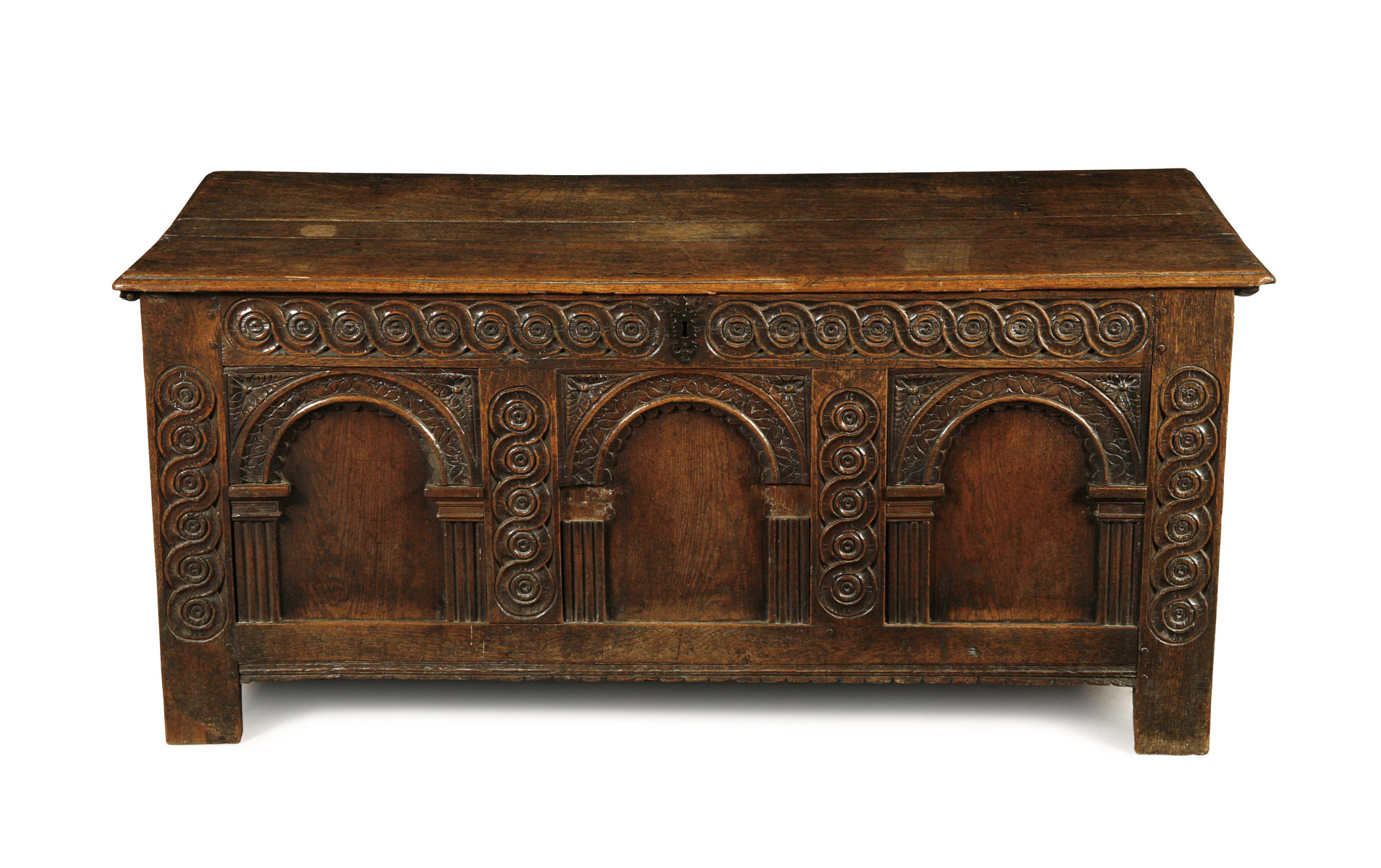 CARVED OAK BLANKET CHEST