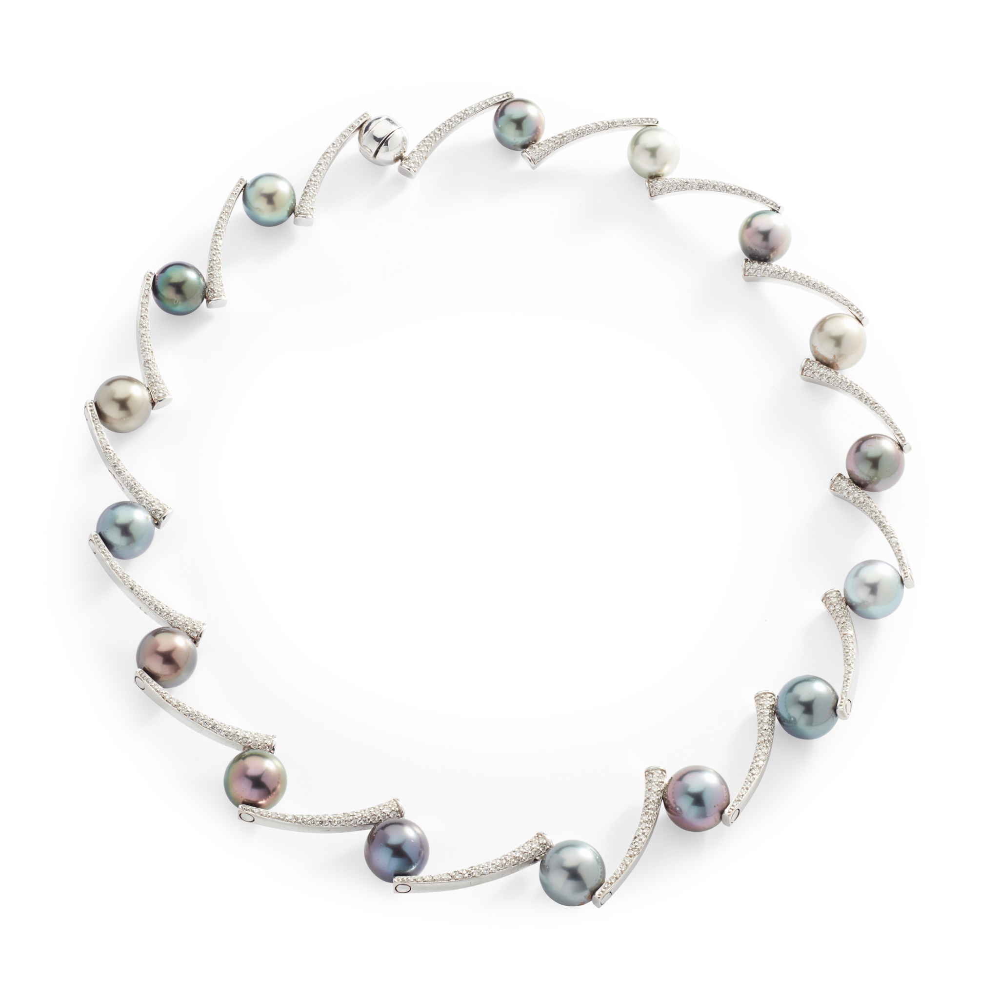 A Tahitian pearl and diamond necklace