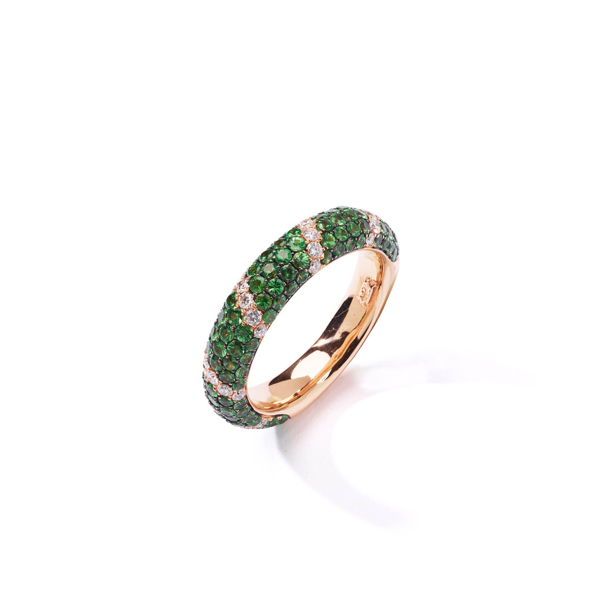 A tsavorite garnet and diamond ring