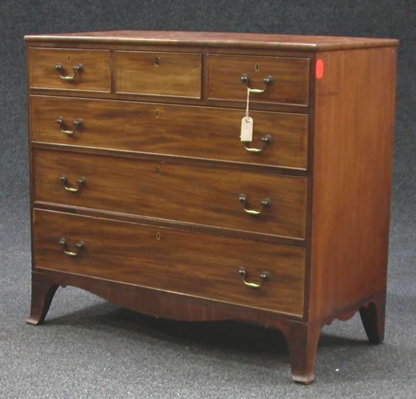A mid 19th century mahogany chest of drawers,