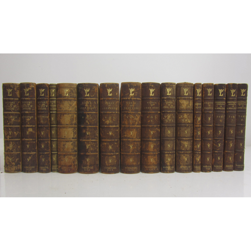 Bannatyne Club Publications, 20 volumes, brown half morocco gilt, comprising