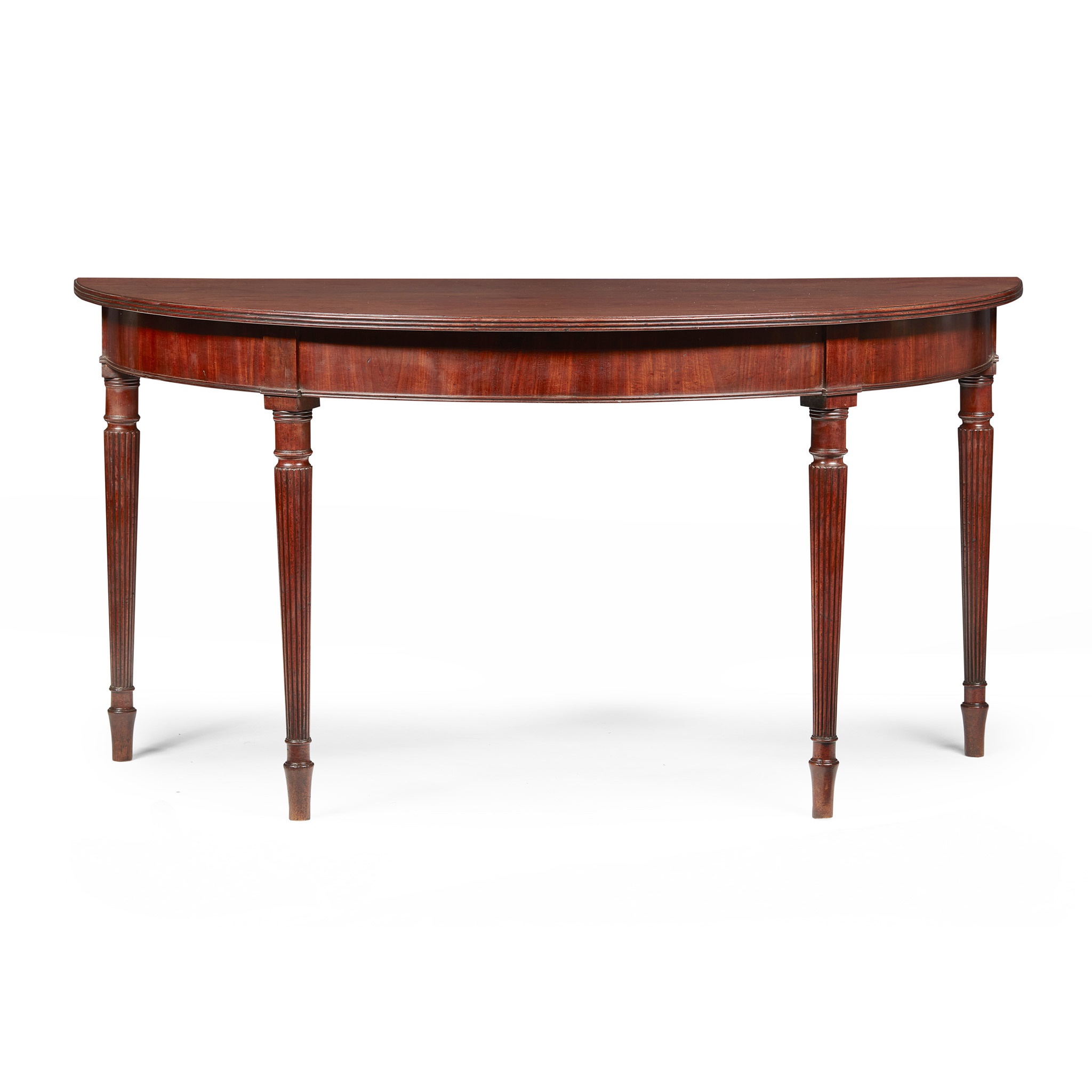 PAIR OF REGENCY MAHOGANY DEMILUNE TABLES