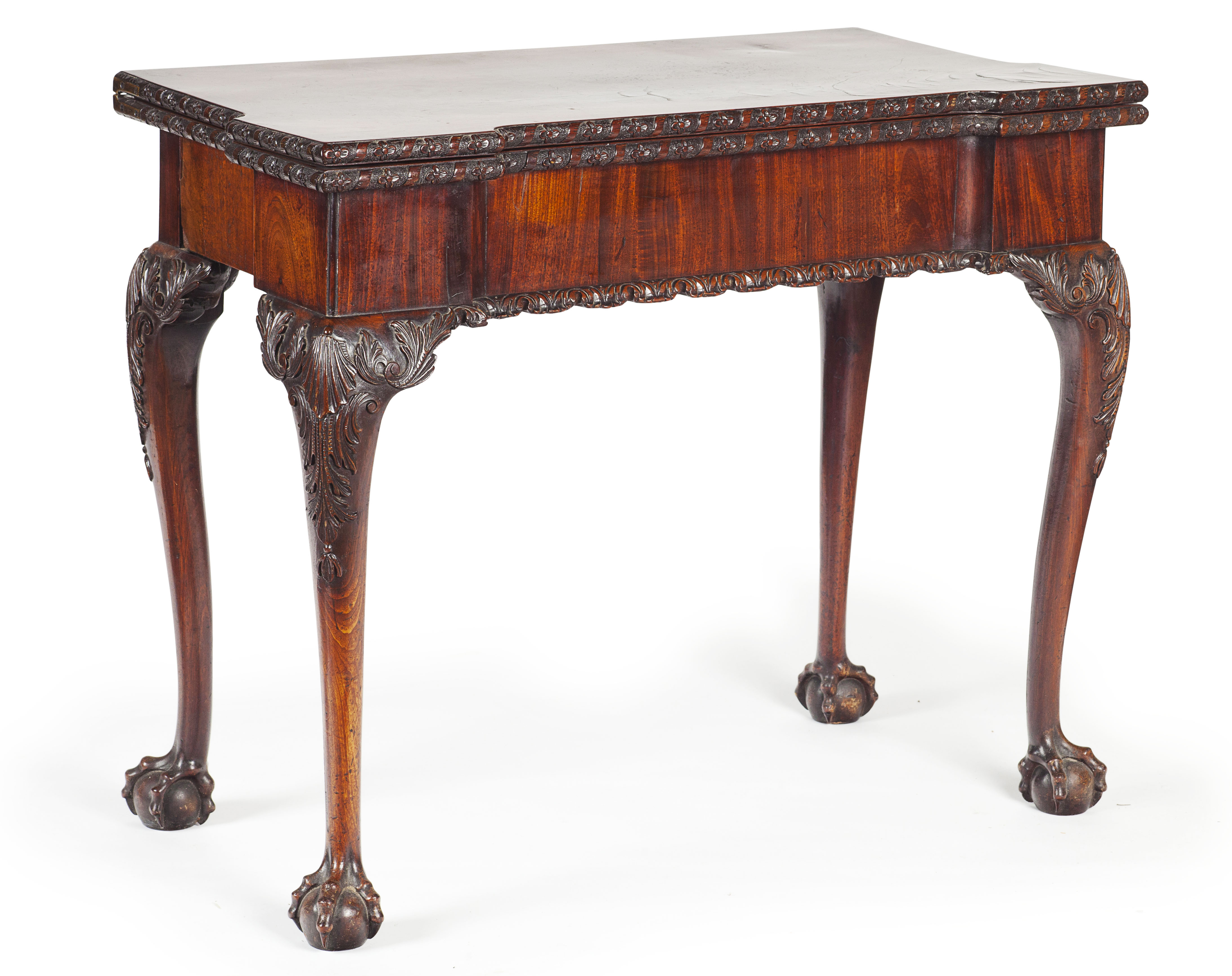 GEORGE III MAHOGANY FOLDOVER GAMES TABLE