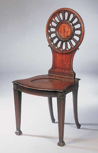 A George III mahogany hall chair