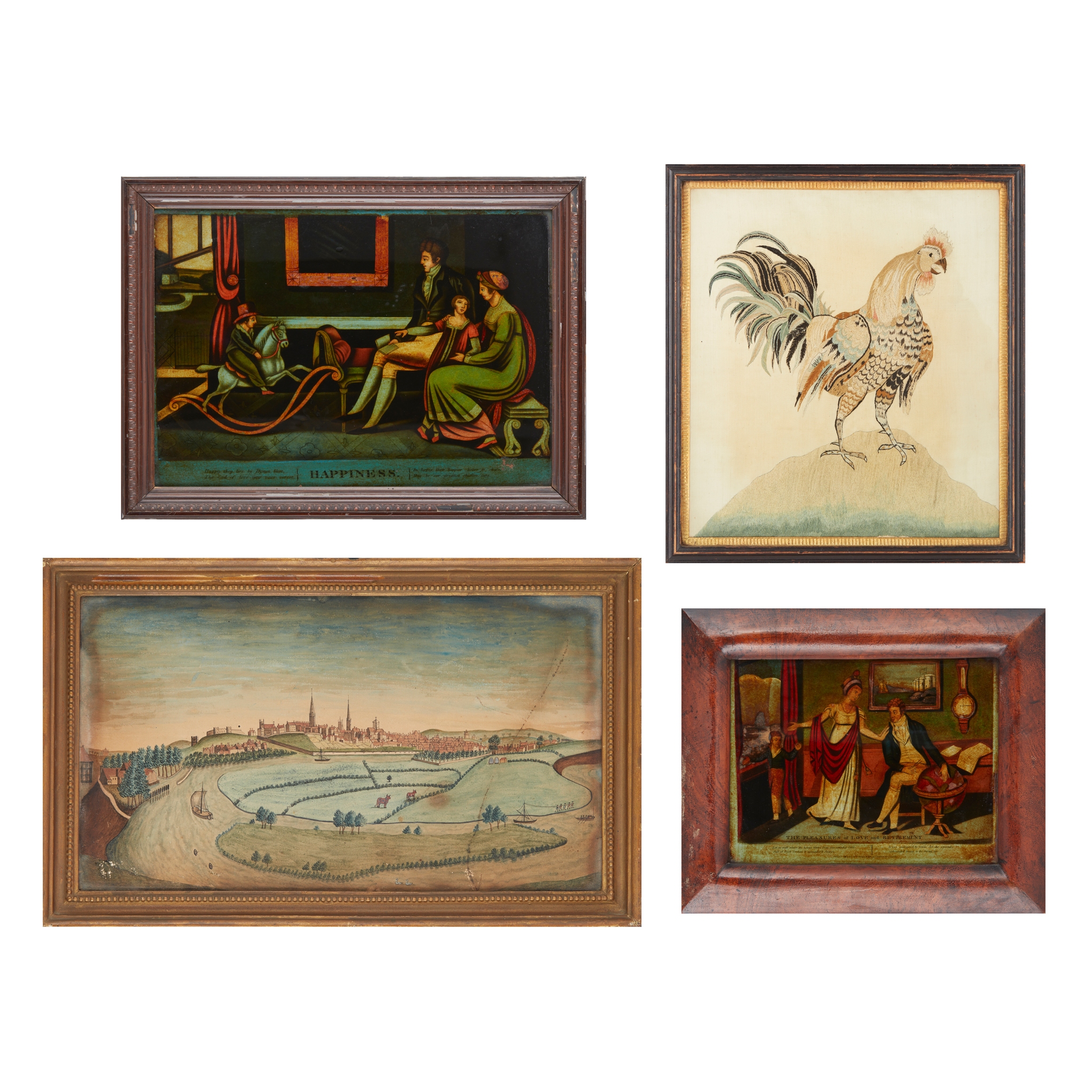 GROUP OF FOUR LATE GEORGIAN PICTURES