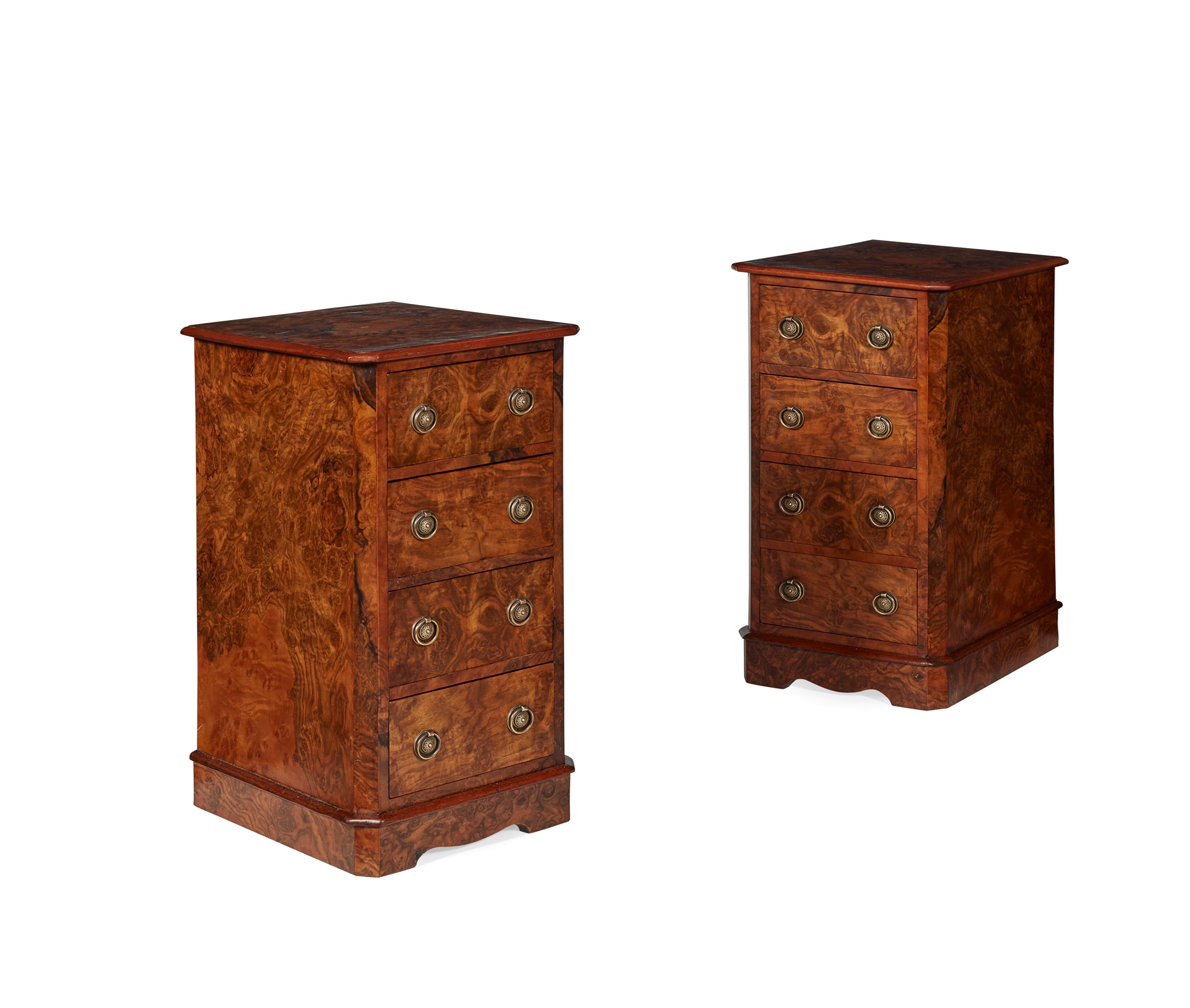 PAIR OF VICTORIAN WALNUT BEDSIDE CHESTS