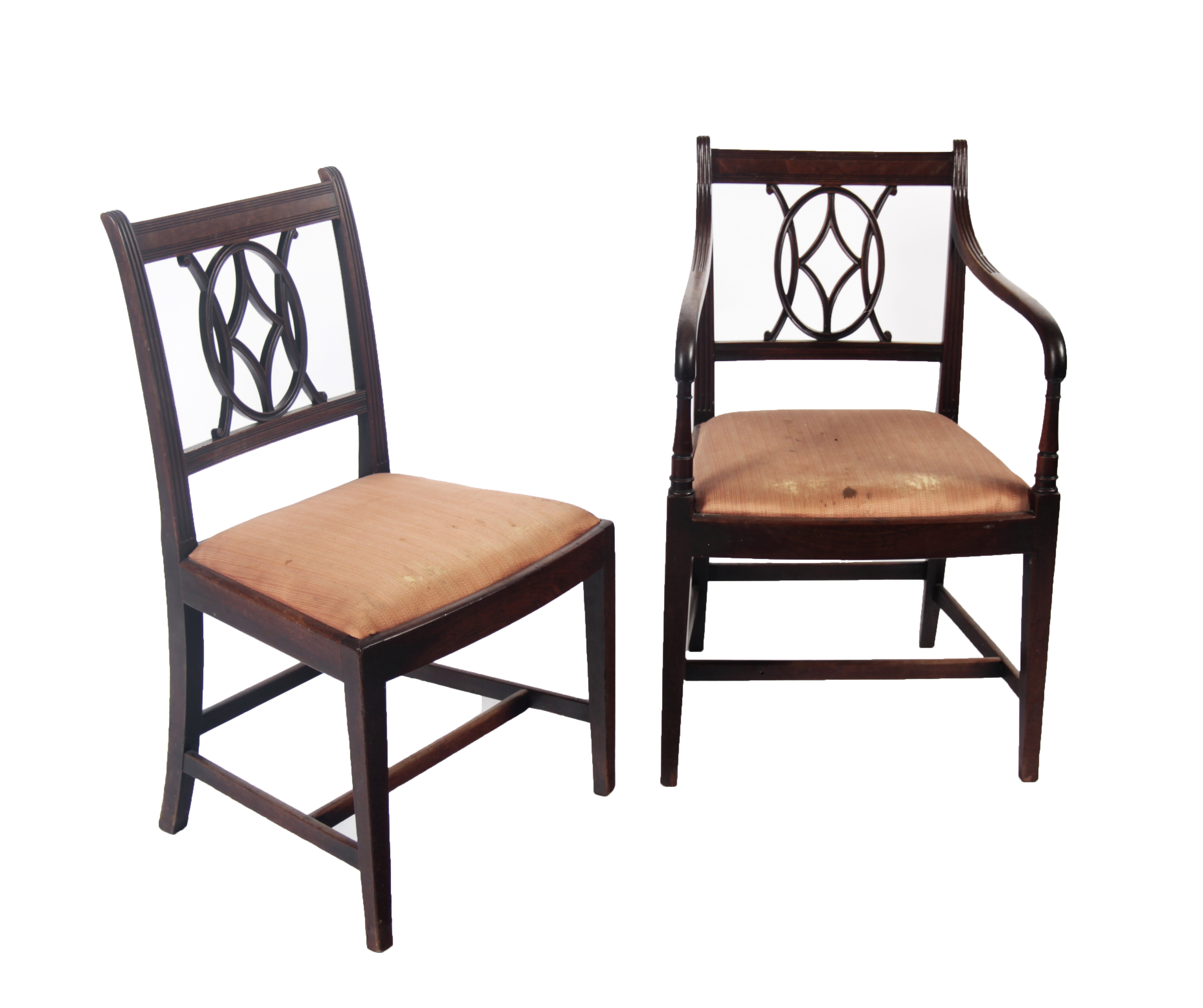 SET OF SEVEN MAHOGANY DINING CHAIRS