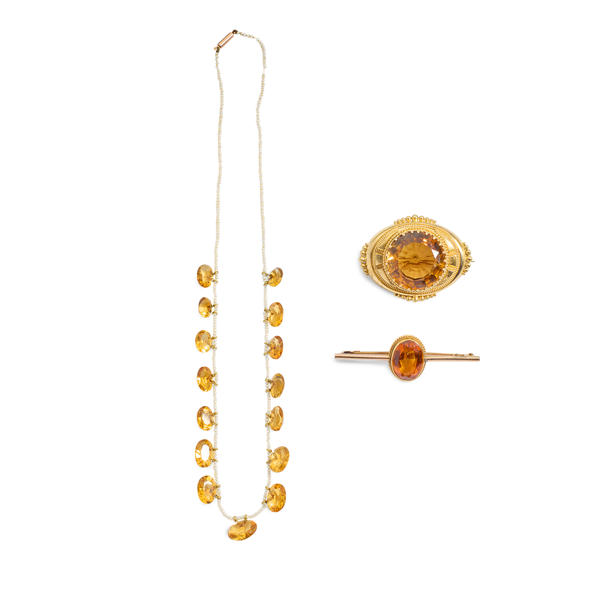 A collection of citrine jewellery