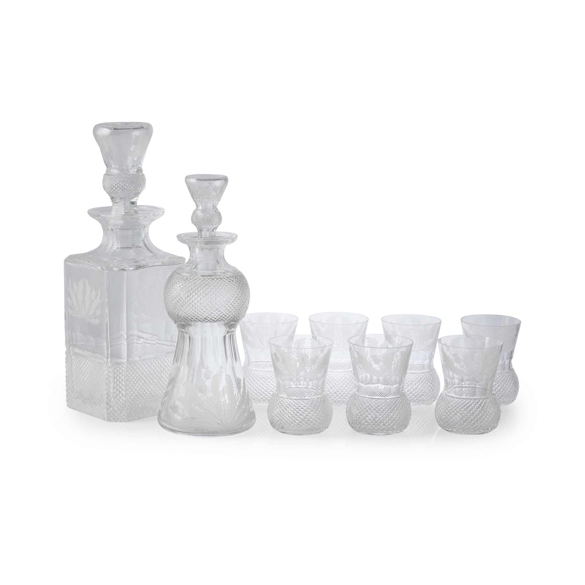 PART SUITE EDINBURGH CRYSTAL 'THISTLE' PATTERN GLASS