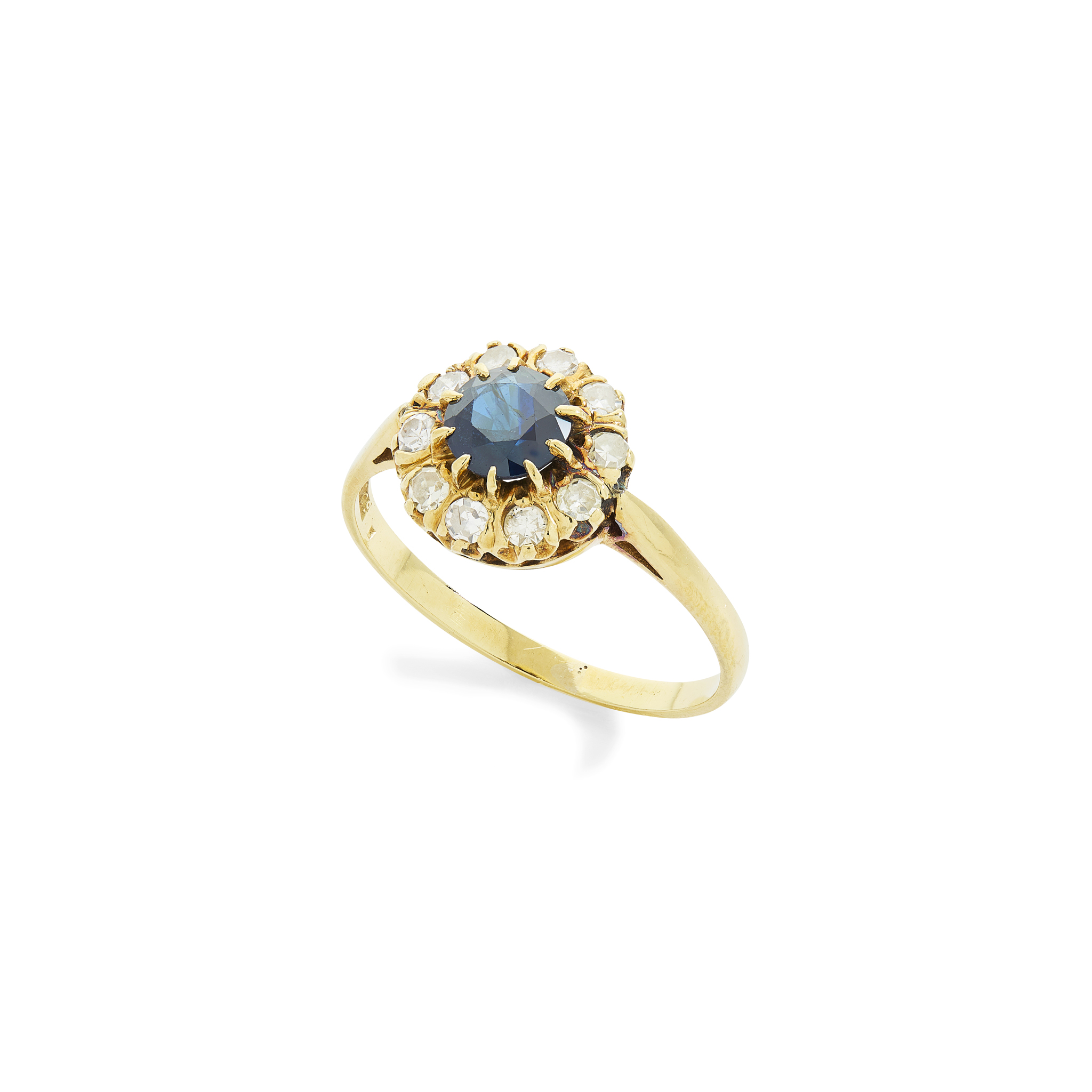 A sapphire and diamond cluster ring