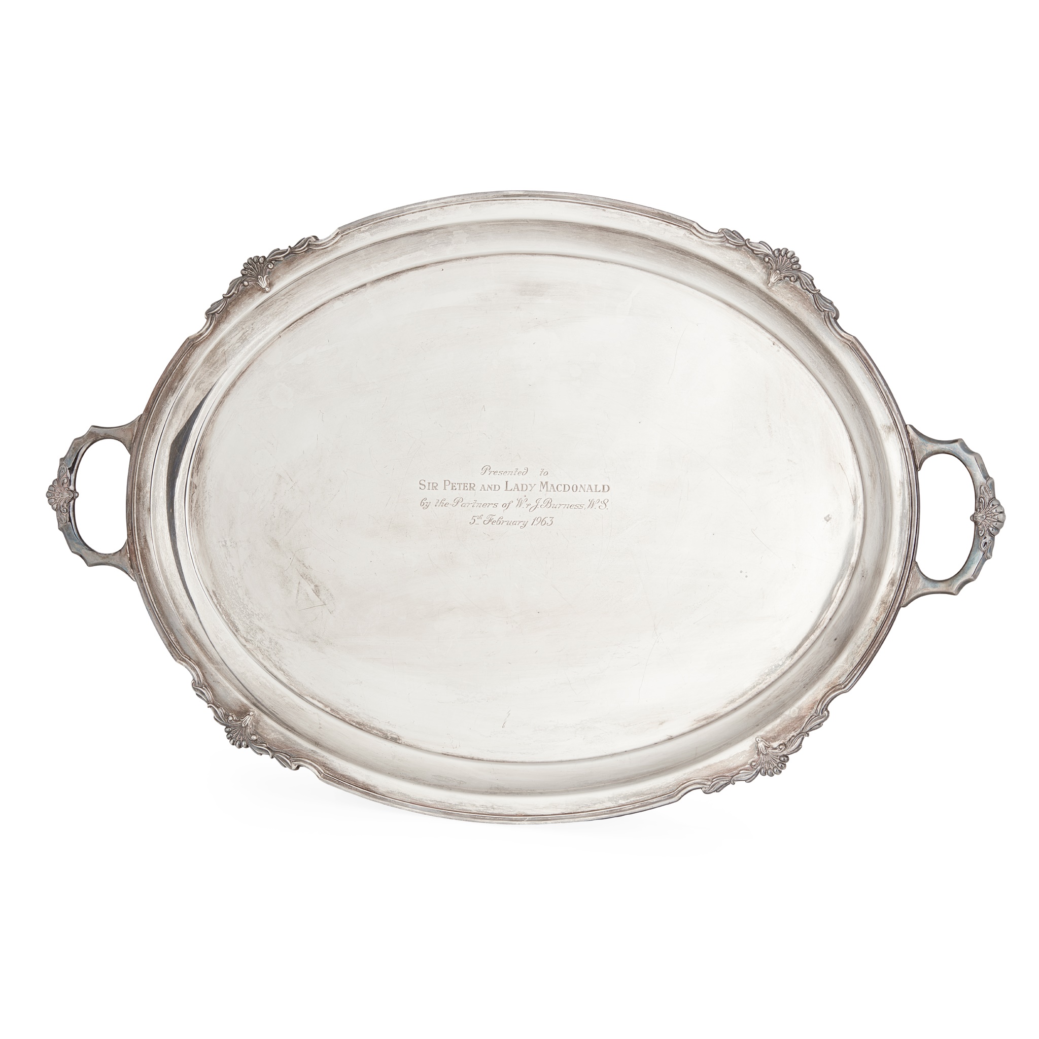 A 1950s twin-handled tray