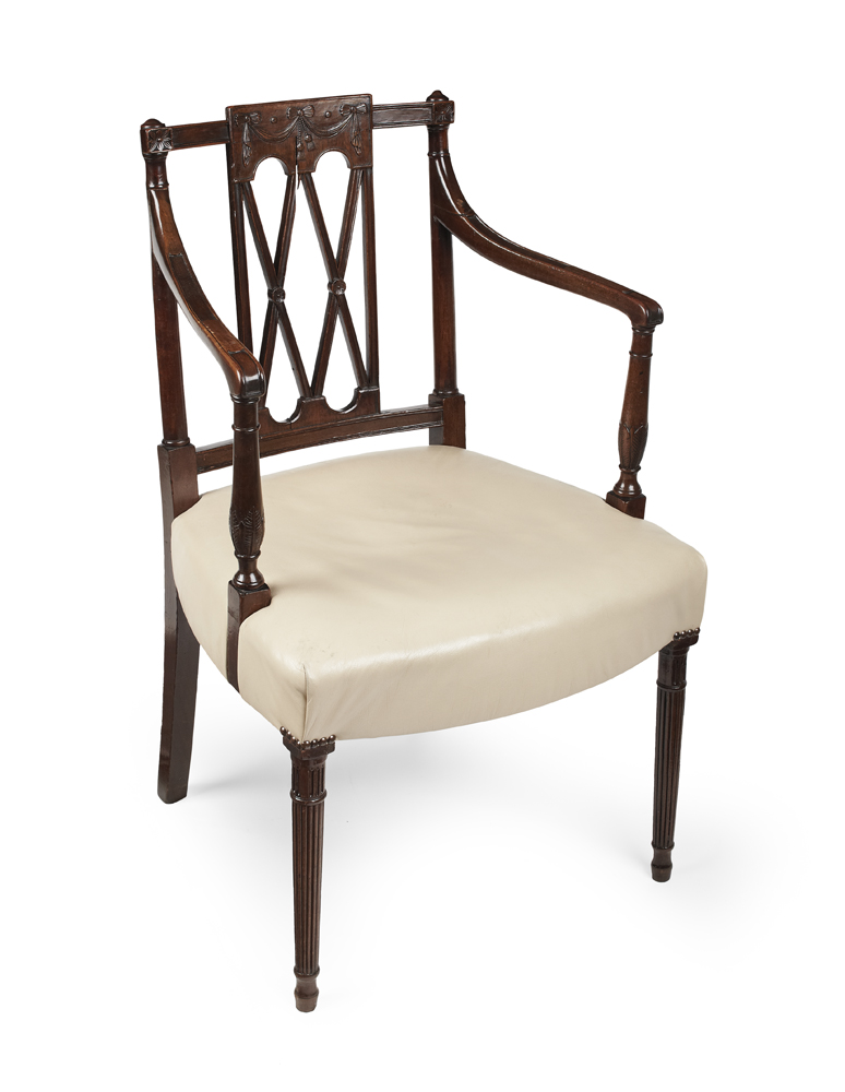 GEORGE III MAHOGANY ARMCHAIR