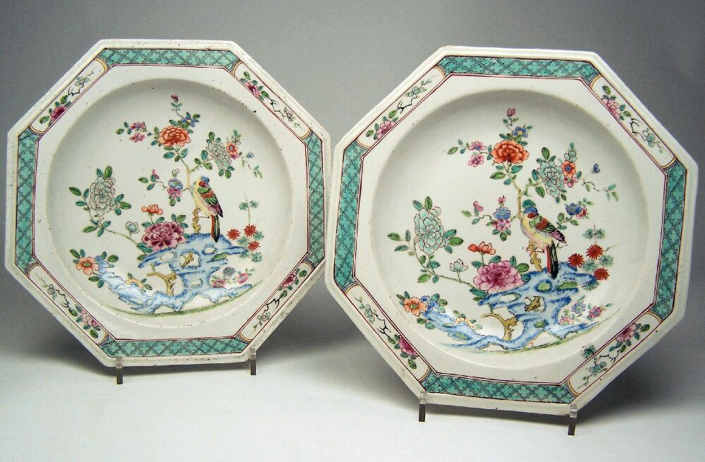 A pair of Bow porcelain soup plates, circa 1758-60